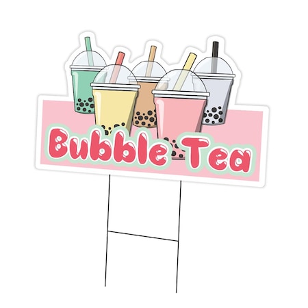 Signmission Bubble Tea Yard Sign & Stake outdoor plastic coroplast window, C-DC-1216-Bubble Tea C-DC-1216-Bubble Tea