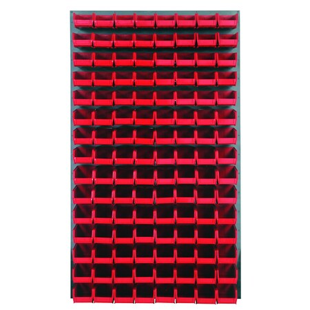 Quantum Storage Systems 36X61 GRAY LOUVERED PANEL WITH BINS RED QLP-3661-220-120RD