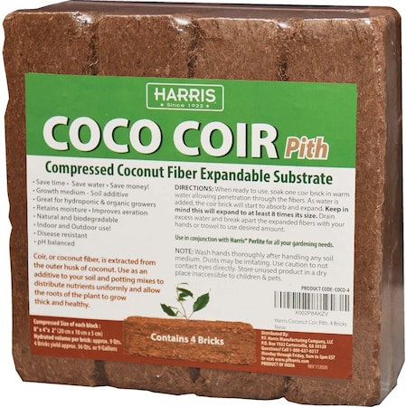 Harris 36 Qt. Coco Coir Coconut Fiber Potting Mix, 4PK COCO-4