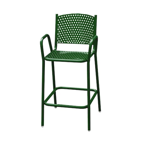 Leisure Craft 42" Tall Bar Height Perforated Chair, Black Green C2-PERF-BLACK GREEN