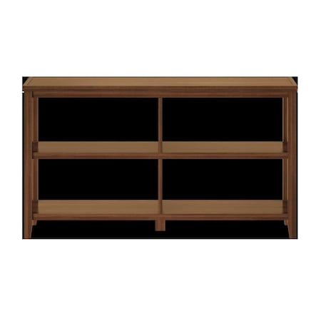 Homeroots Brown Solid Wood Double Bookcase 379940
