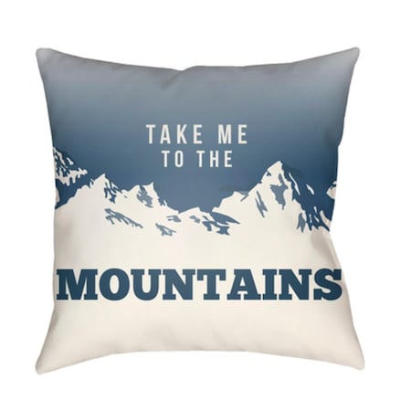 Artistic Weavers Lodge Cabin Mountain Poly Filled Pillow - Denim & Beige - 26 x 26 in. LGCB2045-2626