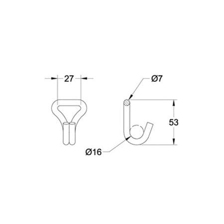 Doleco Narrow Wire Hook 1", 1,000 lbs WLL Cargo Securement 58410002
