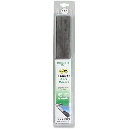 Unger Replacement Squeegee Blade, 14"L, Rubber RT350