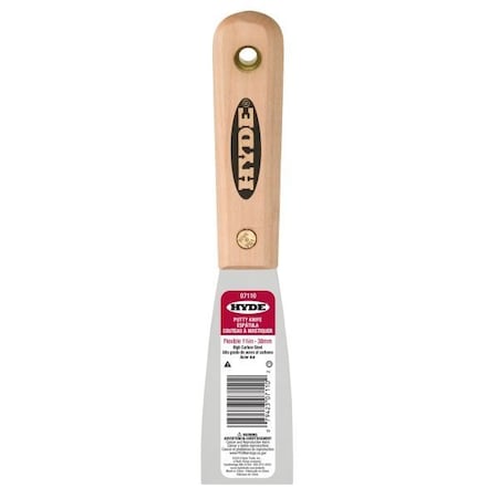 Hyde Flexible Putty Knife, Hardwood Handle - 1.5" Wide. 7110