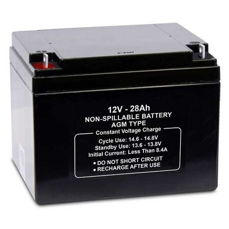 Zoro Select Sealed Lead Acid Battery, 12VDC, 28Ah 47031