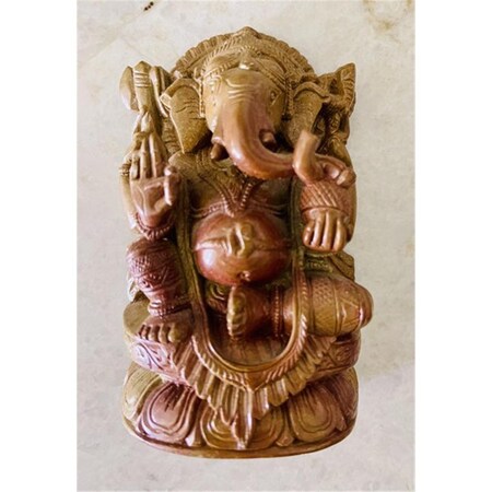Escenario OMNR4112-GaneshaBrown Handcarved Sculpture - Soapstone Elephant Head God Ganesha, Brown - Medium ES2447189