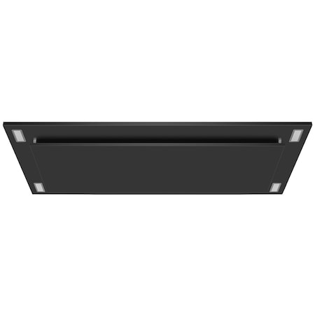 Victory 36in 600 CFM Flush Ceiling Mount Range Hood, Dimmable LED Lights, Wall-Switch Controls, Matte Black Sunset-BK