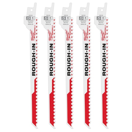 Milwaukee Tool SAWZALL Rough-In Blade - 5 PK 48-00-1610
