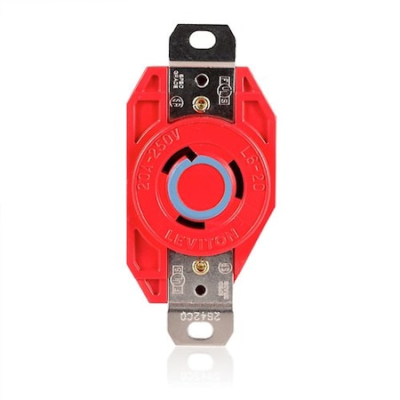 Leviton Locking Receptacle, 20 A, 250V AC, Red 2320-R