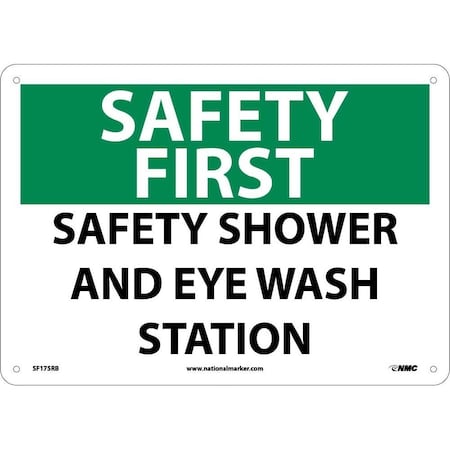 Nmc Safety First Safety Shower And Eye Wash Station Sign, SF175RB SF175RB