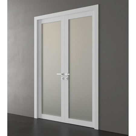 Sartodoors Double Pocket Interior Door, Gray PLANUM2102DD-WS-84