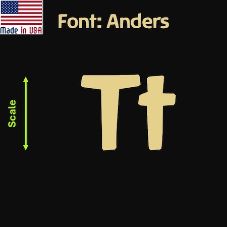 Aacc Self-Adhesive Vinyl Letter: T, Scale: 35 cm. Color: Gold Font: Anders by, 12PK AACC-Anders-UT-Gold-M35x12