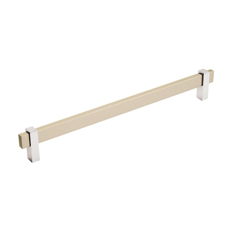 Amerock Mulino 10-1/16 in 256 mm Center-to-Center Silver Champagne/Polished Chrome Cabinet Pull BP36726SC26