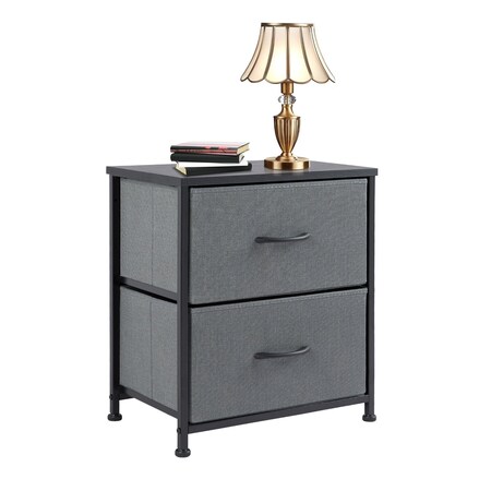 Homeroots 20" Gray Wood Accent Cabinet With Two Drawers 635733
