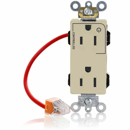 Leviton Straight Blade Receptacle, 5-15R, 15 A, 125V AC, Flush Mount, Self-Grounded M1626-1CI