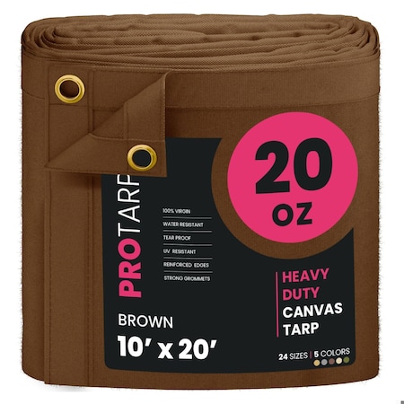Protarp 10 ft. x 20 ft., 20 Oz, Brown, Polyester PT-402-10X20