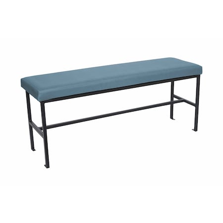 Bfm Seating Meghan 2-Seat Bolt-Down Bench, Grade 4 Upholstered Seat - Steel Frame - Sand Black Finish JS337MWH2181-SB
