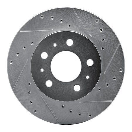 Dynamic Friction Co DFC Brake Rotor - Drilled and Slotted - Silver 631-56012L