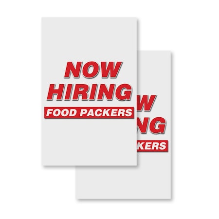 Signmission Food Packers, Vinyl Decals Only 24 Inch x 36 Inch, Vinyl Decal, 2PK DSB-2436-2PACK-FOOD PACKERS