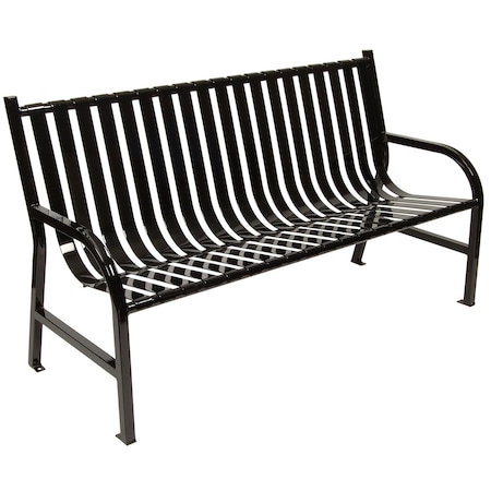 Witt Industries 5 Ft. Outdoor, Slatted Metal Bench, Black M5-BCH-BK