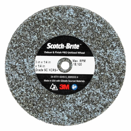 Scotch-Brite Deburr and Finish Pro Unitized Wheel, 9C Extra Coarse+, 3 in x 1/4 in x 1/4 in, 40PK DP-UW