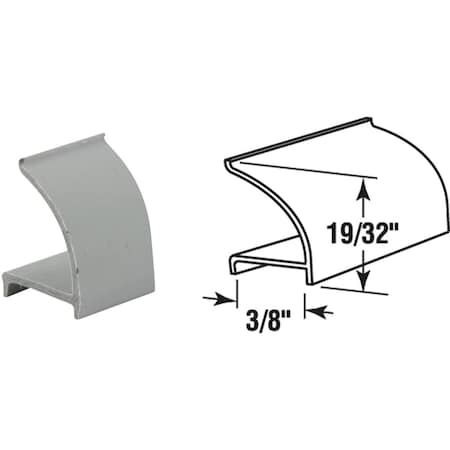 Prime-Line 3/8''Dia.x72'' L. Gray Vinyl Rigid Snap-In Glass Spline P8053