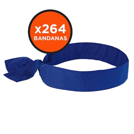 Ergodyne 6700 Blue Cooling Bandana Headband - Polymer - Tie, 264PK 6700-Bulk