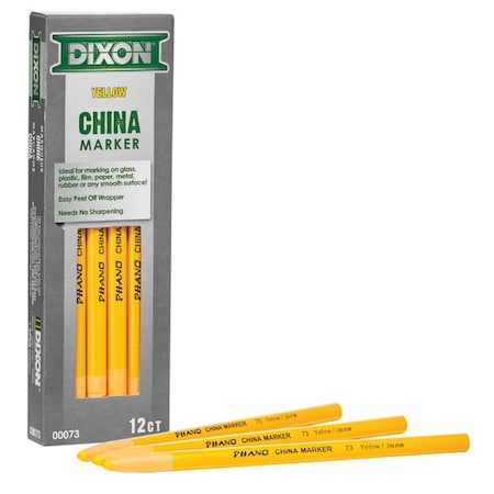 Dixon Phano China Markers, Yellow, 12PK X00073