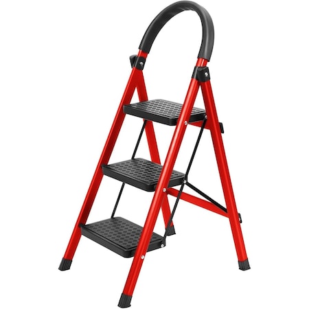 Wrightmaster 3.4 ft. Aluminum Step Ladder, 7 ft. Reach, 500 lb. Capacity with Non-Marring Feet Zoro3HONGSE