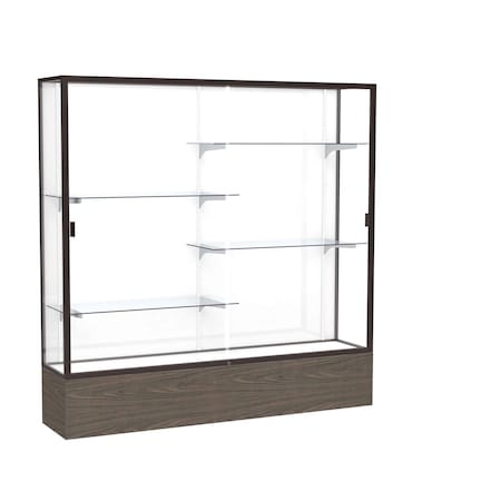 Ghent Floor Display Case 72x72x16, White, Dark Bronze 2076WB-BZ-WV