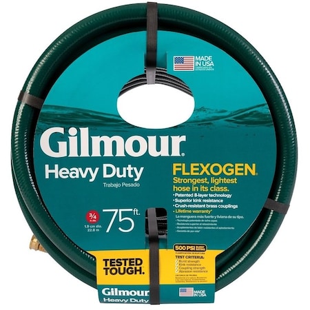 Gilmour Flexogen Garden Hose, 75 ft L, Metal 834751-1001