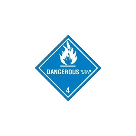 Bubblefast 4 x 4'' - ''Dangerous When Wet - 4'' Labels BFDL5150
