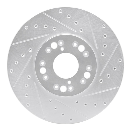 Dynamic Friction Co DFC Brake Rotor - Drilled and Slotted - Silver 631-75005R