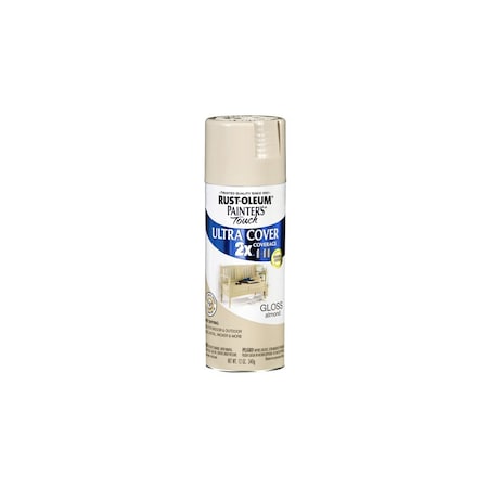 Rust-Oleum PAINTER'S Touch Gloss Spray Paint, Gloss, Almond, 12 oz, Aerosol Can 334023