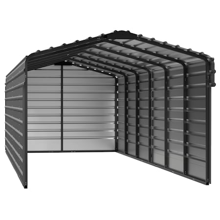 Arrow Storage Products 10 x 29 x 9 ft Charcoal Steel Carport with 3 Wall Kits CPHC102909ECL3