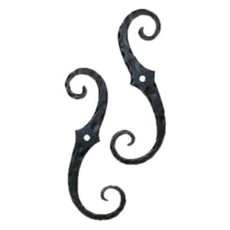 Gourmetgalley 88-254PC Pair of Iron Scroll Shutter Lag Powder Coat Tiebacks GO2596236