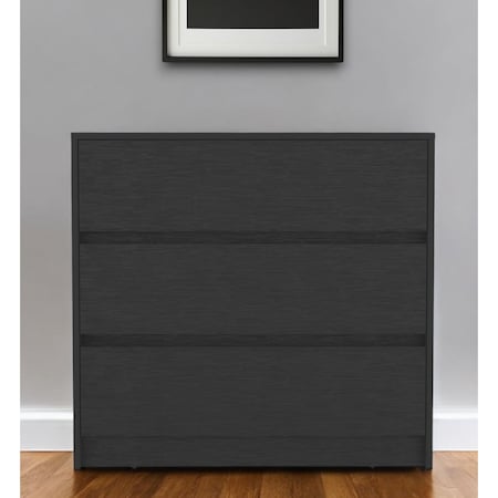 Homeroots 33" Black Three Drawer Dresser 524956
