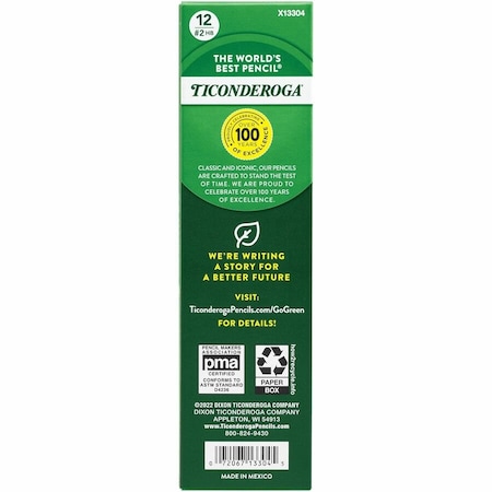 Ticonderoga Laddie Pencil with Eraser, Yellow, 12PK DIX13304