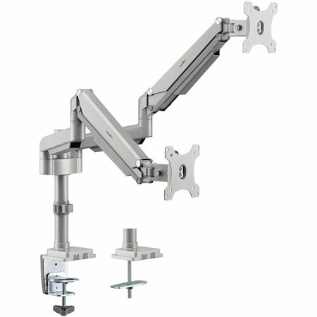 Rocstor ERGOREACH EP18 PREMIUM ALUMINUM DUAL ERGONOMIC MONITOR MOUNTED ARM, C-CLAMP & G Y10N023-S1