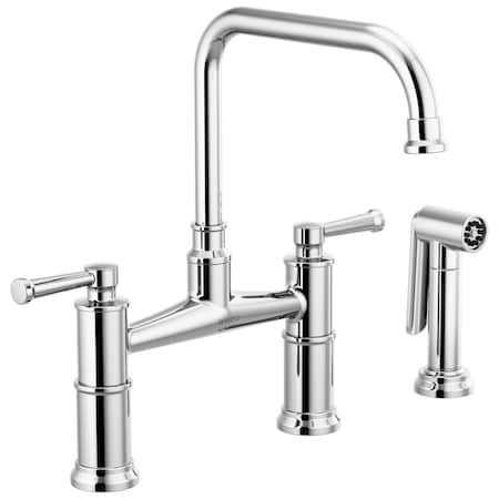 Brizo Artesso: Bridge Faucet with Side Sprayer 62525LF-PC