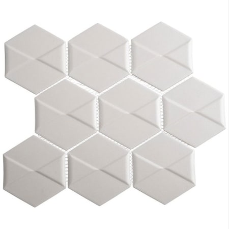 Andova Tiles SAMPLE-Albin Pinetta 3-in. x 4-in. Porcelain 3D Hexagon Satin Wall Mosaic Tile SAM-ANDALB1366