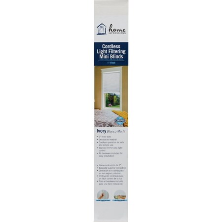 Home Impressions 29'' x 64'' x 1'' Ivory Vinyl Light Filtering Cordless Mini Blind 603356