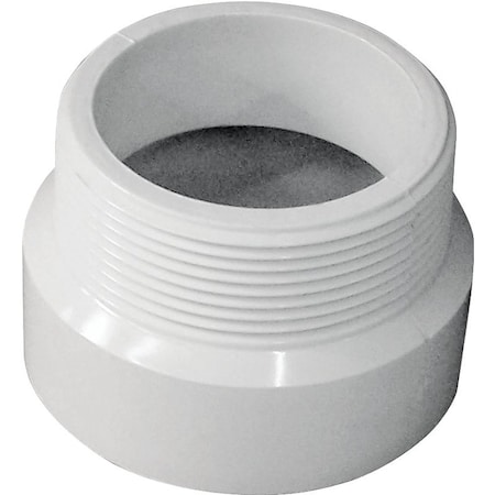 Canplas Pipe Adapter, 2 in, MNPT x Hub, PVC, White 192872
