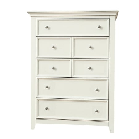Homeroots 36" White Solid Wood Seven Drawer Dresser 374198
