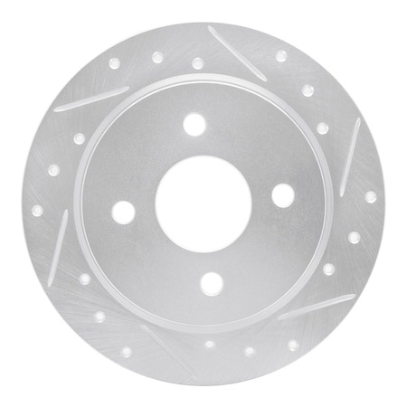 Dynamic Friction Co DFC Brake Rotor - Drilled and Slotted - Silver 631-54049R