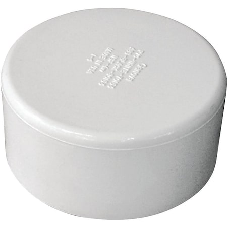Canplas Pipe Cap, 3 in, Hub, PVC, White 193083S