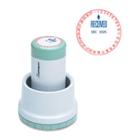 Shachihata Rotary Stamp DaterReceived 1.19 in. Diameter RedBlue XST22602