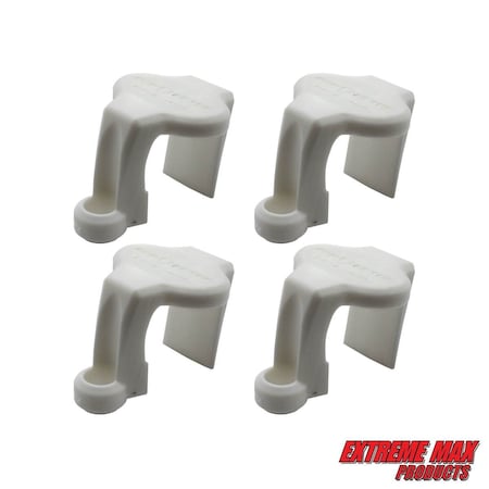 Extreme Max 3005.5064 BoatTector Pontoon Rail Fender Hanger/Adjuster - White, Pack of 4 3005.5064