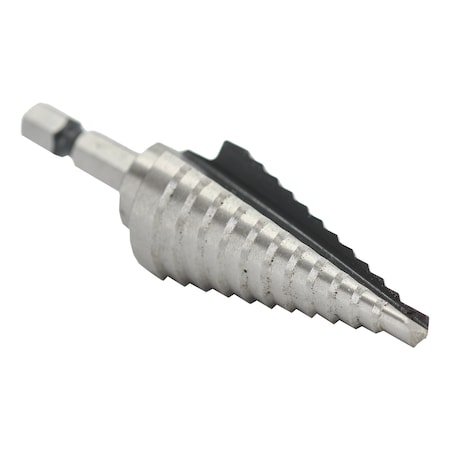 Drill America No 4 HSS Quick Change Hex Shank Step Drill Bit (3/16" - 7/8" by 1/16") VAC4HEX